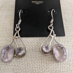Jewelry-silver and pink earrings